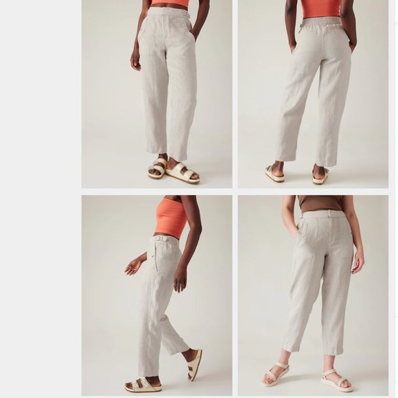 Athleta Pants - 🌸 NWT Athleta Voyager Linen Pants Undyed (SIZE 18 + 10T)